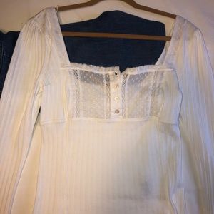 Free People white peasant top